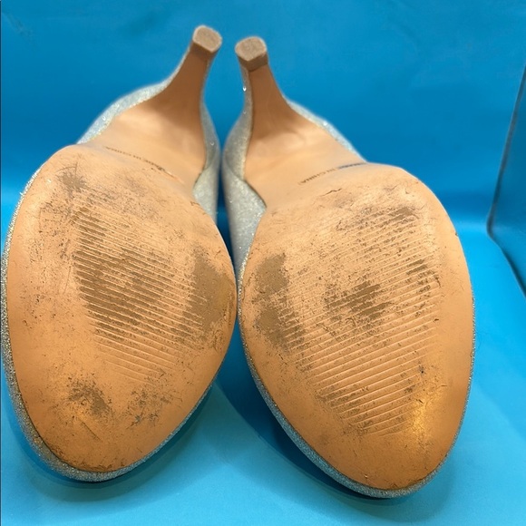 Left & Right Elegant Silver Glitter Heels, size 6.5 - Picture 9 of 9